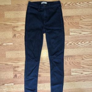 High-rise blue jeans